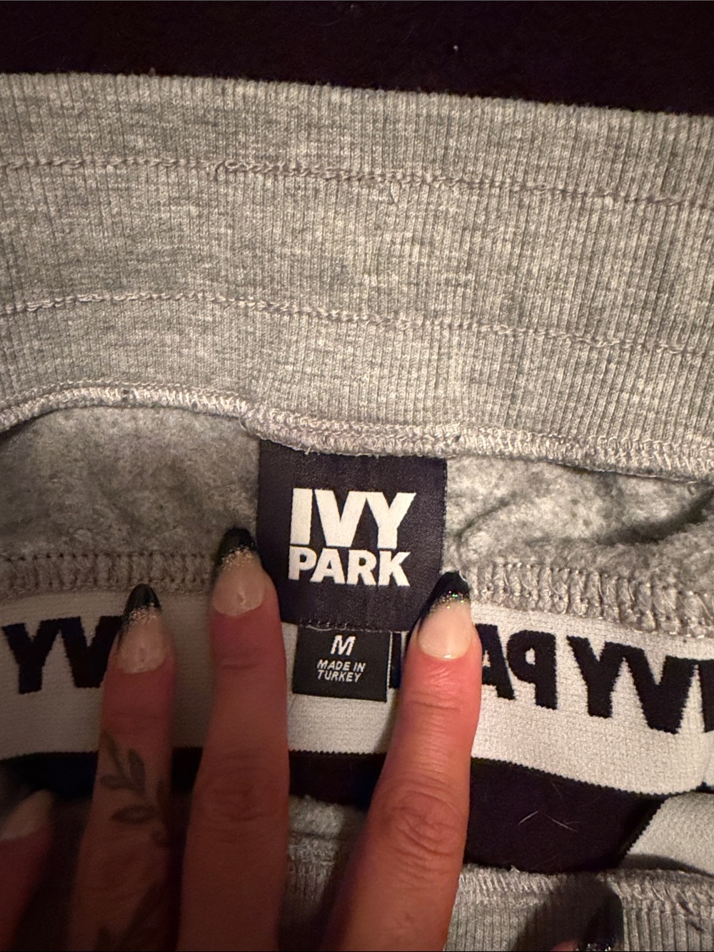 IVY PARK Kids Grey Joggers with Black Branded Waistband and White Drawstring - Picture 3 of 3